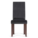 Acadian Transitional Parson Dining Chair (Set Of 2) In Distressed Black Faux Leather