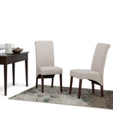 Avalon Transitional Deluxe Parson Dining Chair (Set Of 2) In Light Beige Linen Look Fabric