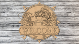 Welcome Fishing Lake Mountain Door Hanger DIY Unfinished Kit