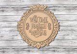 Welcome Foolish Mortals Haunted Mansion Mirror Door Hanger DIY Unfinished Kit