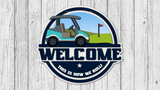Welcome Golf Cart Door Hanger - DIY Unfinished Kit - Lvl 2