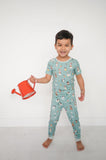 Puppy Egg Hunt (Short Sleeve PJ) - Aquamarine