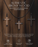 Ebony Wood Cross Pendant (Black)