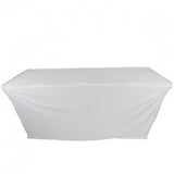 Prox X-St6W 6 Ft. Open Back Spandex Table Cover/Scrim - White