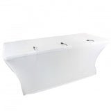 Prox X-St6W 6 Ft. Open Back Spandex Table Cover/Scrim - White