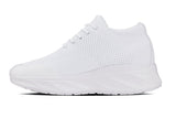 CALTO - X2691 - 2.8 Inches Taller (White/White Sole) - Lightweight Sporty Sneakers