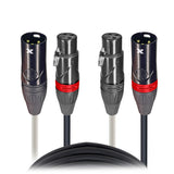 Prox Xc-Dxlr03 3' Ft. Balanced Dual Xlr3-M To Dual Xlr3-F High Performance Audio Cable
