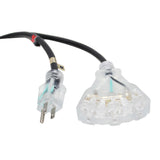 50 Ft. 120 Vac Nema 15 Extension Power Cord 14 Awg - 3 Tap Female Outlets