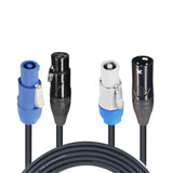 Prox Xc-Pwc14-Dmx05 5' Ft Dual 14Awg Powerkon To Dual Dmx Combo Link Jumper Cable