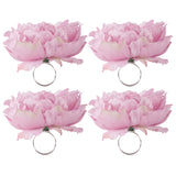 Dii Peony Flower Napkin Ring (Set Of 4)