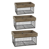 Dii Asst Antique Silver Finish Farmhouse Basket (Set Of 3)