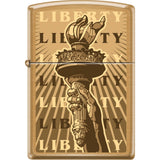 204Bci018408 - Zippo Procut Brushed Brass Statue Of Liberty Torch