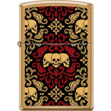 204Bci018414 - Zippo Procut Brushed Brass Skulls Ornament