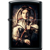 218Ci018406 - Zippo Procut Black Matte Steampunk Woman Gun