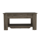 Tuhome Austin Storage Table, Internal Storage, One Flexible Table Shelf, Four Legs, Low Shelf-Dark Brown, For Bedroom