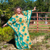 Aanya Adjustable Long Kaftan Dress – Boho Maxi Kaftan Made from Reclaimed Sari