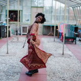 Aanya Adjustable Long Kaftan Dress – Boho Maxi Kaftan Made from Reclaimed Sari