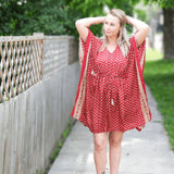 Aanya Adjustable Short Kaftan – Boho Kaftan Tunic Made from Reclaimed Sari