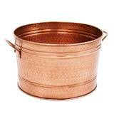 10.25" H x 16.25" W x 16.25" D Steel Round Steel Tub Copper Plate