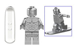 Cosmic Silver Heroine Custom Minifig – Female Space Surfer with Board (Fan-Made)