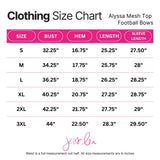 Alyssa Mesh Top- Football Bows