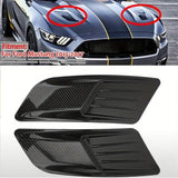Hood Vent Scoop Covers; Carbon Fiber Style (15-17 Mustang)
