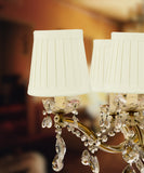4"W x 4"H Set of 6 Egg Shell Pleated Clip-on Candelabra Lampshade