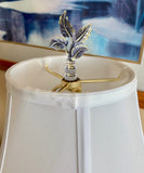 Leaves Lamp Finial Antique Brass Metal 3"h