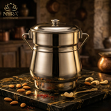 Stainless Steel Milk Pot/Container with lid | Flat Bottom dolchi for Milk - large