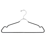 Standard Clothes Hangers with Pant Bar, Shoulder Notch & Slim Profile, Chrome Finish