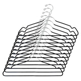 Standard Clothes Hangers with Pant Bar, Shoulder Notch & Slim Profile, Chrome Finish