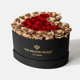 Heart Black Box | 24K Gold & Red Roses