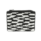 Black and White Beaded Pouch