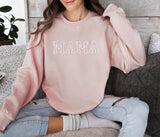 Embroidered Mother Daughter Matching Sweatshirts and Baby Outfits in Light Pink or Blush
