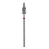 STALEKS - Diamond nail drill bit, "Pointed Pear", red, EXPERT 5/12 mm (FA100R050/12)