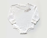 Custom Mommy and Mini Outfits | Neutral Sweatshirts With Neckline Embroidery