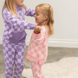 Checker Purple Haze Crew Neck Jogger Set
