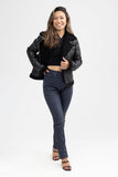 Chelsea Women's Leather Jacket Faux Shearling