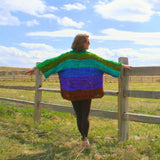 Chi Rainbow Ribbon Kimono Jacket Knit Pattern