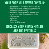 Green Clay & Rosemary Peppermint Soap, Crisp Scent Vegan Bar