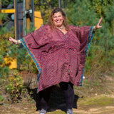 Aanya Adjustable Short Kaftan – Boho Kaftan Tunic Made from Reclaimed Sari