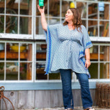 Aanya Adjustable Short Kaftan – Boho Kaftan Tunic Made from Reclaimed Sari