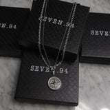 Compass Necklace Rope Silver Set