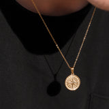 Compass Necklace Silver Set