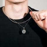 Compass Necklace Rope Gold Set