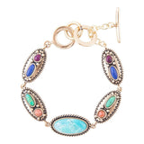 Concho Colorful Golden Link Bracelet