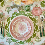 CRESSIDA GREEN ROUND FABRIC PLACEMAT