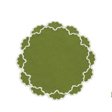 CRESSIDA GREEN ROUND FABRIC PLACEMAT (Set Of 4)