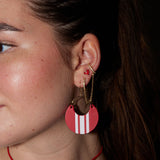 Red Crimson Sweetheart Stud Earrings