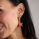 Crimson Tate Star Huggie Earrings